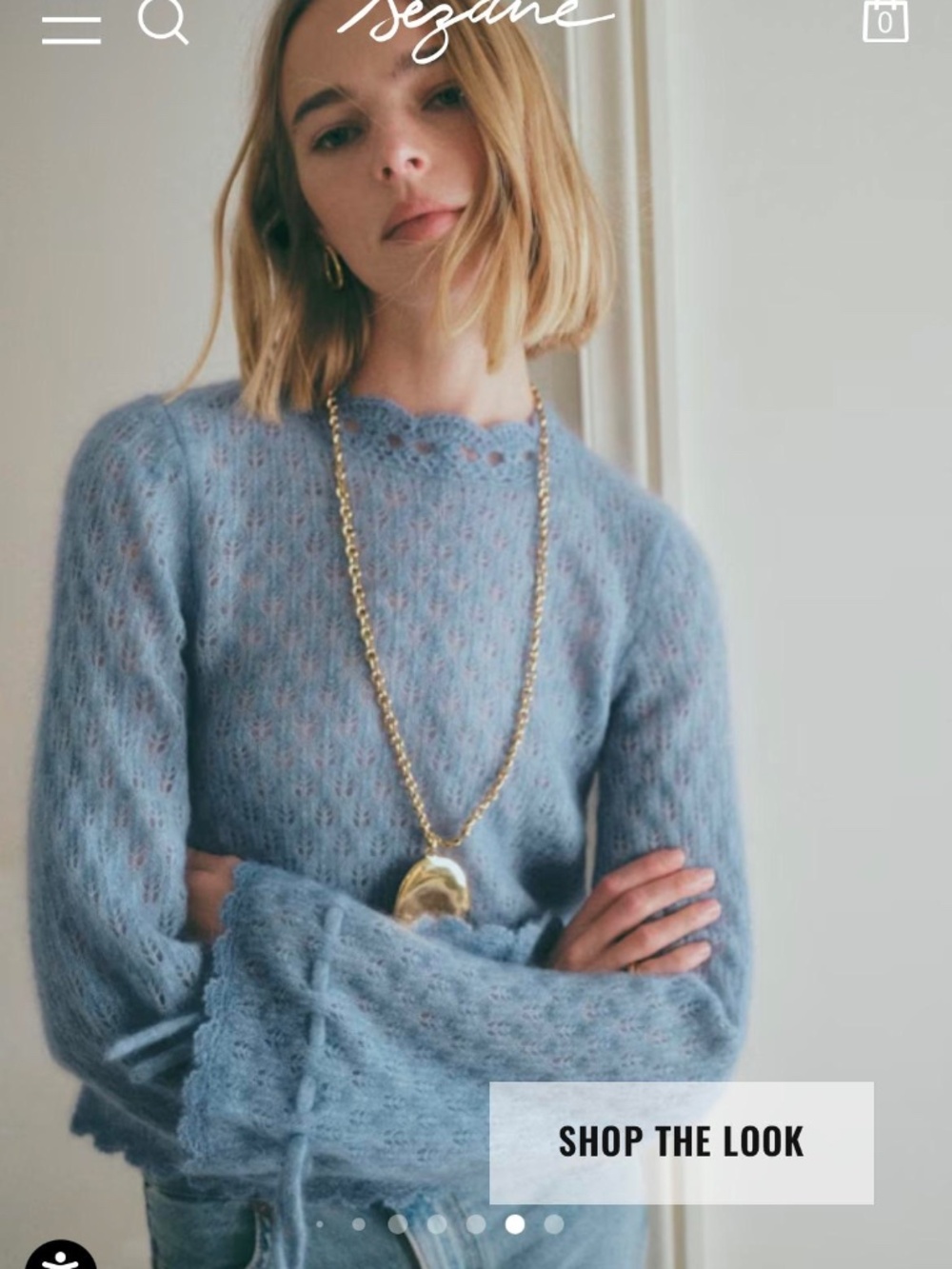 Sezane NWOT Wanda Sweater in Blue (L)